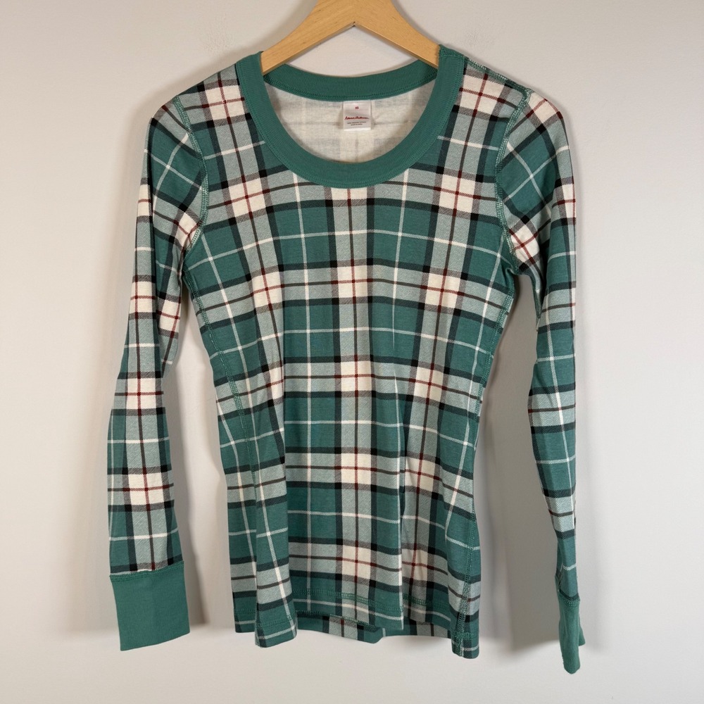 Hanna Andersson Plaid Pajama Set XS 100% Organic Cotton Long Sleeve Full Length - Picture 2 of 7